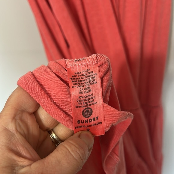 Sundry Coral Colored Tiered Maxi Dress Size 2 - Medium - Picture 7 of 9